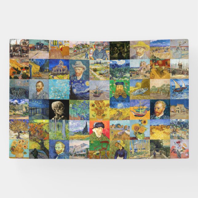 Vincent van Gogh - Masterpieces Mosaic Patchwork Banner (Horizontal)