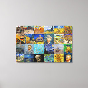 Vincent van Gogh - Masterpieces Mosaic Patchwork Canvas Print