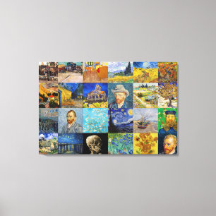 Vincent van Gogh - Masterpieces Mosaic Patchwork Canvas Print