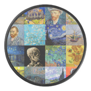 Vincent van Gogh - Masterpieces Mosaic Patchwork Hockey Puck