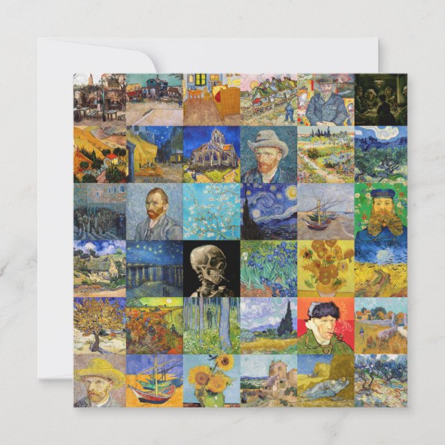Vincent van Gogh - Masterpieces Mosaic Patchwork Invitation (Front)