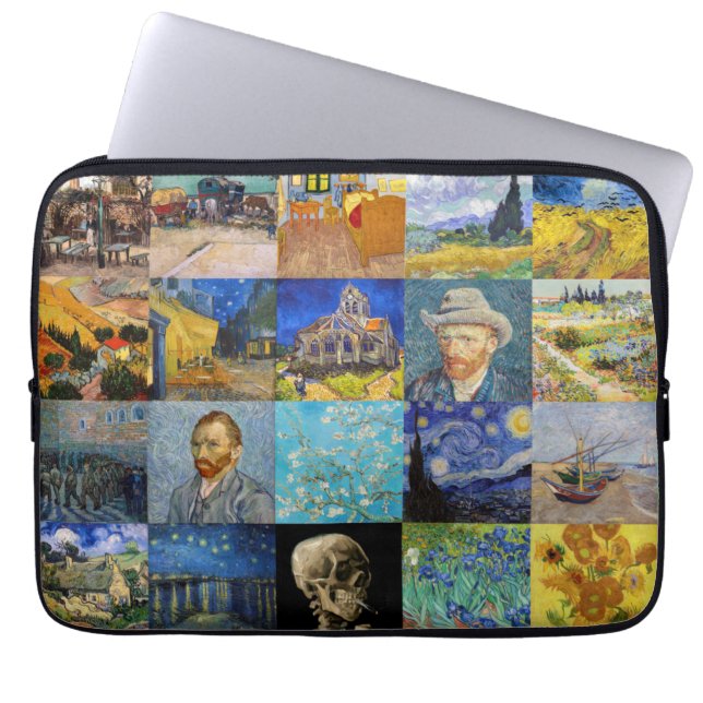 Vincent van Gogh - Masterpieces Mosaic Patchwork Laptop Sleeve (Front)
