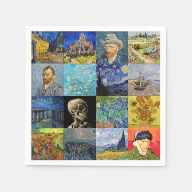 Vincent van Gogh - Masterpieces Mosaic Patchwork Napkin (Front)