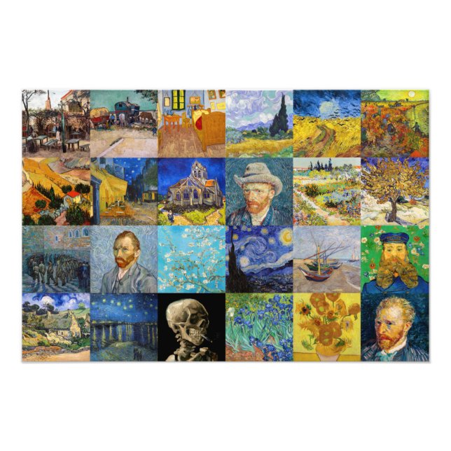 Vincent van Gogh - Masterpieces Mosaic Patchwork Photo Print (Front)