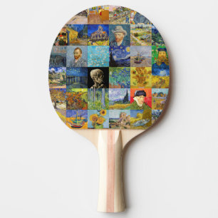 Vincent van Gogh - Masterpieces Mosaic Patchwork Ping Pong Paddle