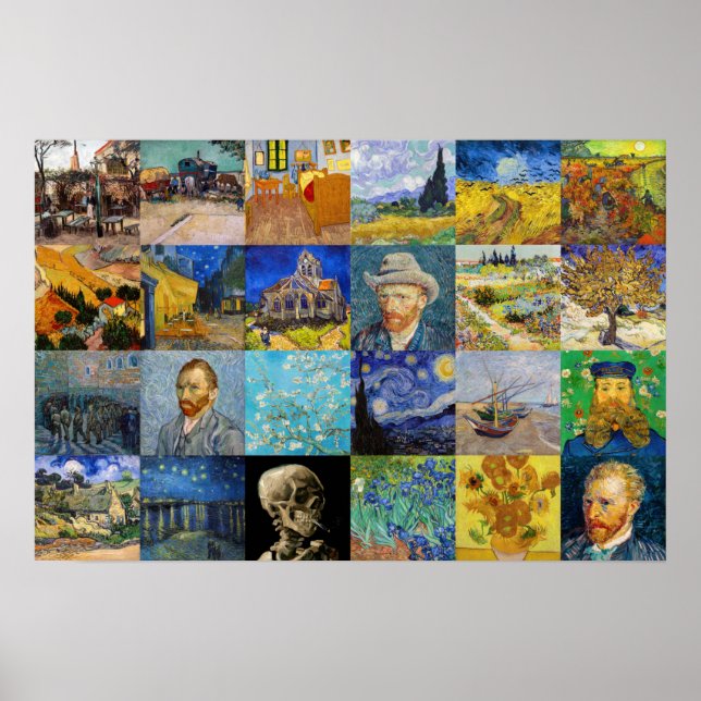 Vincent van Gogh - Masterpieces Mosaic Patchwork Poster (Front)