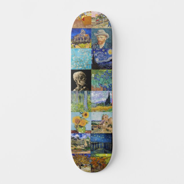 Vincent van Gogh - Masterpieces Mosaic Patchwork Skateboard (Front)