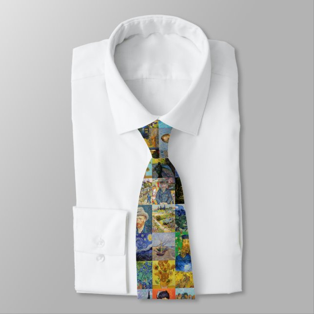 Vincent van Gogh - Masterpieces Mosaic Patchwork Tie (Tied)