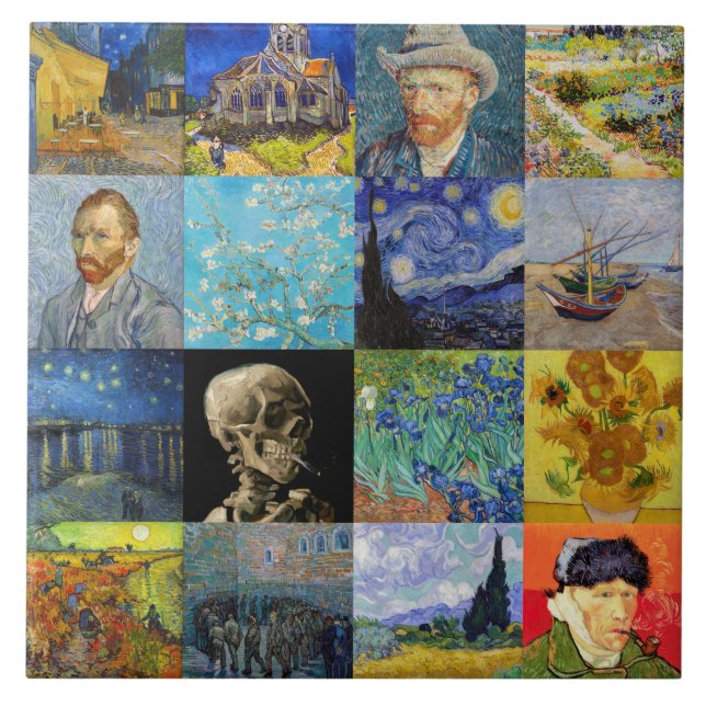 Vincent van Gogh - Masterpieces Mosaic Patchwork Tile (Front)