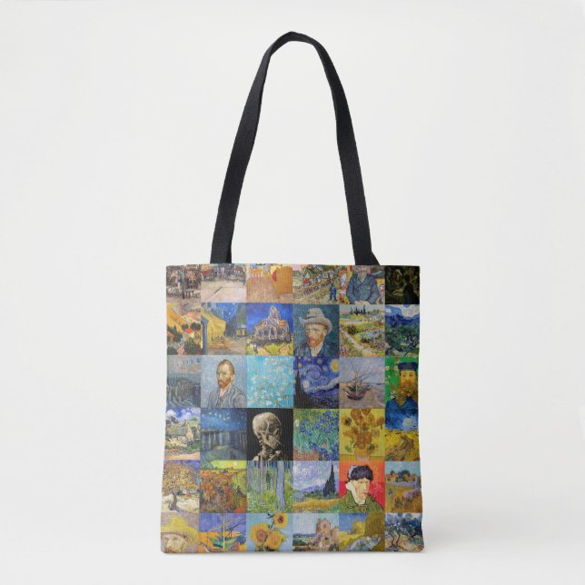 Vincent van Gogh - Masterpieces Mosaic Patchwork Tote Bag (Front)