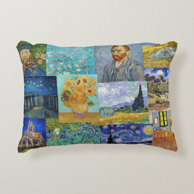 Vincent Van Gogh - Masterpieces Patchwork Accent Pillow (Front)