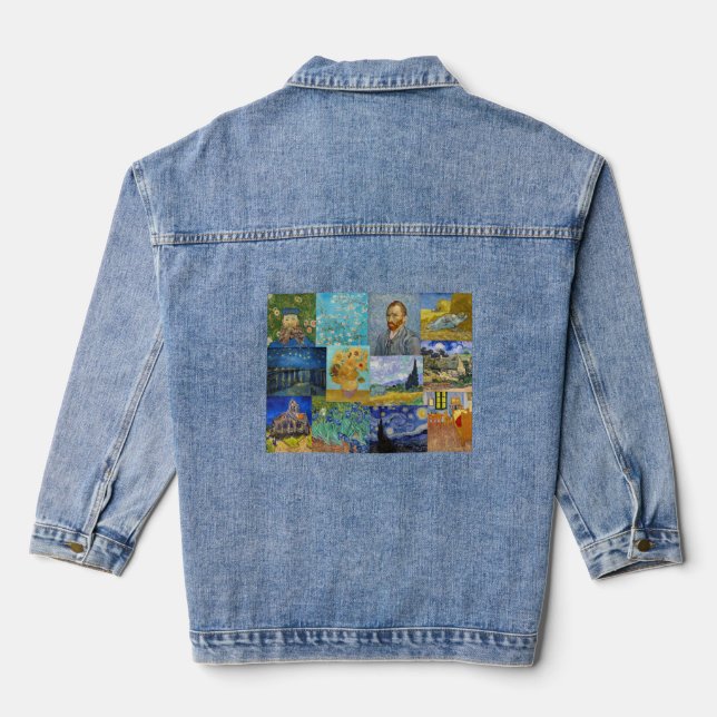 Vincent Van Gogh - Masterpieces Patchwork Denim Jacket (Back)