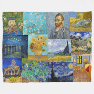 Vincent Van Gogh - Masterpieces Patchwork Fleece Blanket