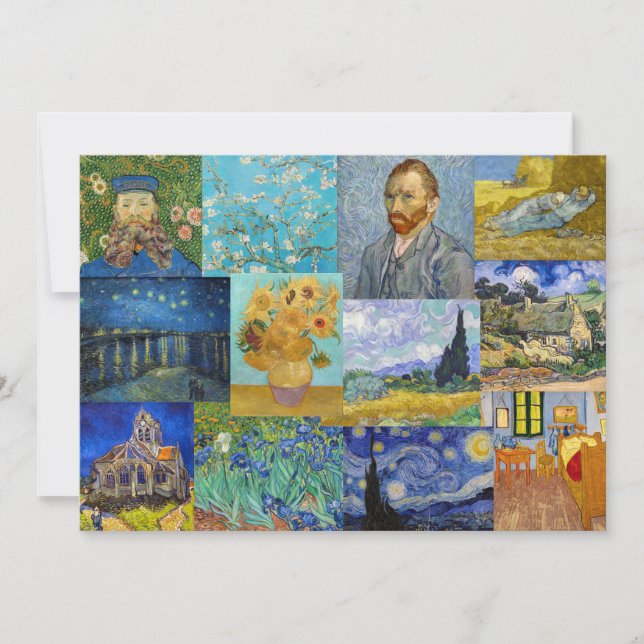 Vincent Van Gogh - Masterpieces Patchwork Invitation (Front)