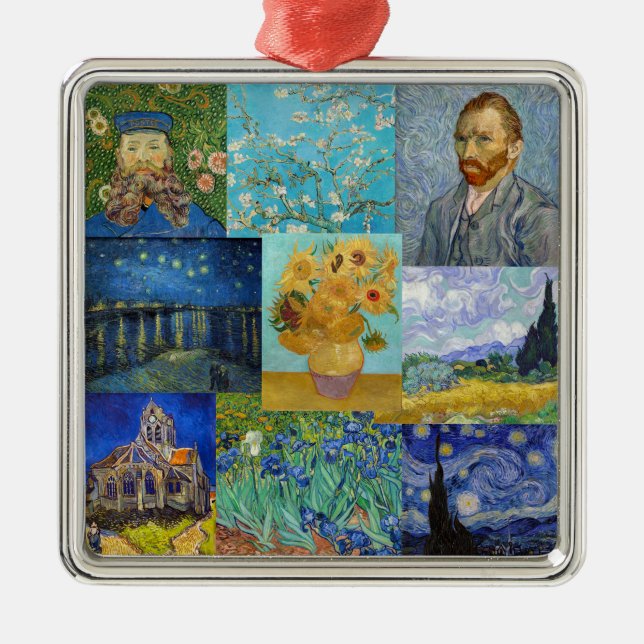 Vincent Van Gogh - Masterpieces Patchwork Metal Ornament (Front)