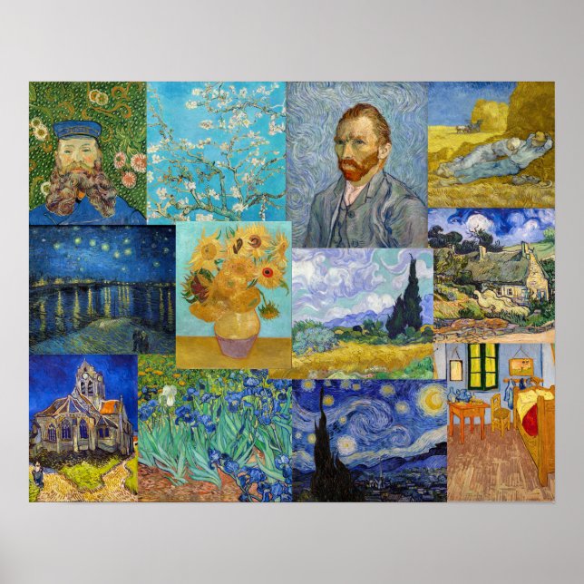 Vincent Van Gogh - Masterpieces Patchwork Poster (Front)