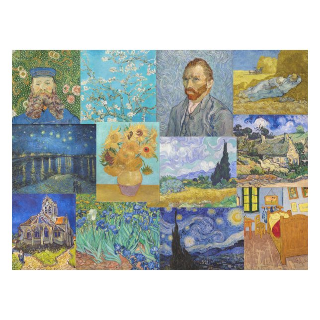 Vincent Van Gogh - Masterpieces Patchwork Tablecloth (Front (Horizontal))