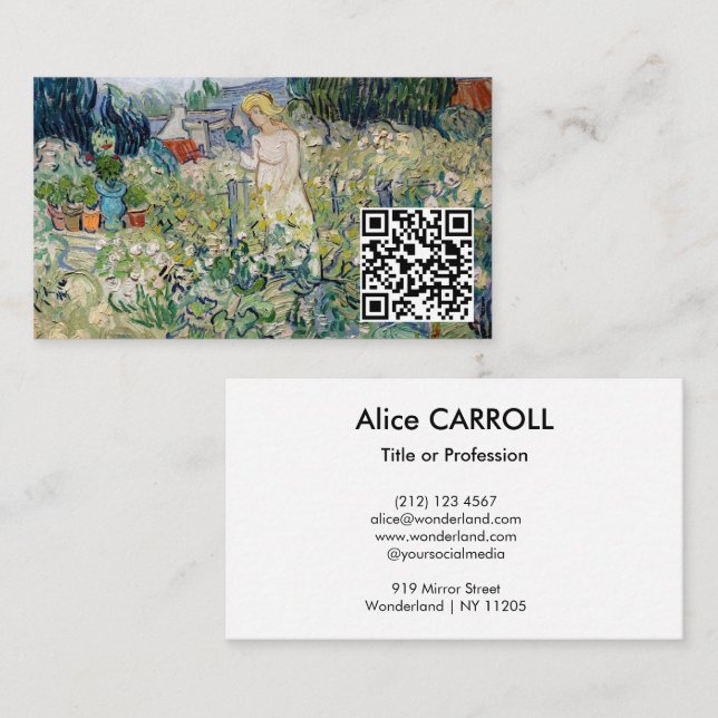 Vincent van Gogh - Miss Gachet Garden - QR Code Business Card (Front/Back)