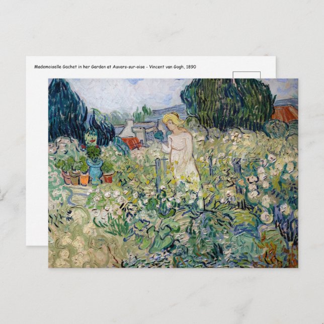 Vincent van Gogh - Miss Gachet in her Garden Postcard (Front/Back)
