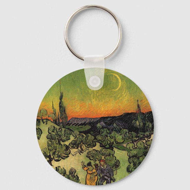 Vincent Van Gogh Moonlit Landscape Keychain (Front)