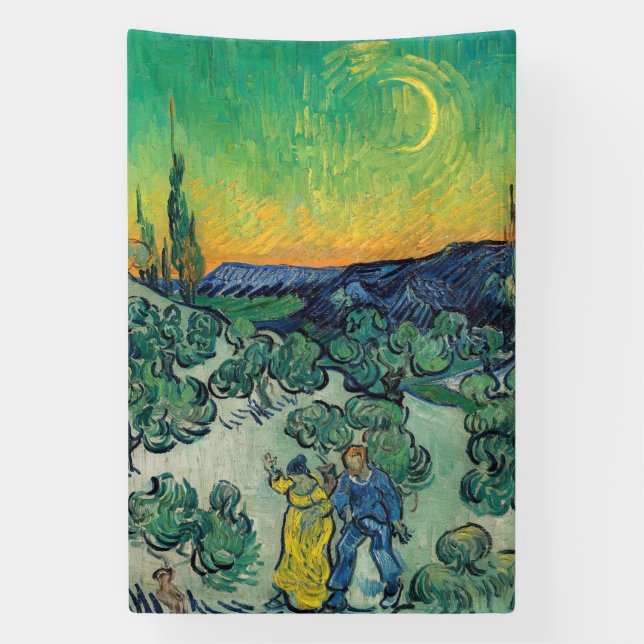 Vincent van Gogh - Moonlit Landscape with Couple Banner (Vertical)