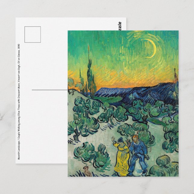 Vincent van Gogh - Moonlit Landscape with Couple Postcard (Front/Back)