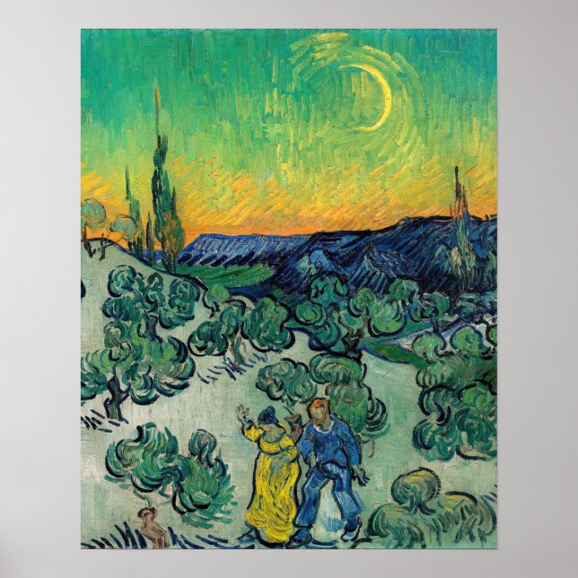 Vincent van Gogh - Moonlit Landscape with Couple Poster (Front)
