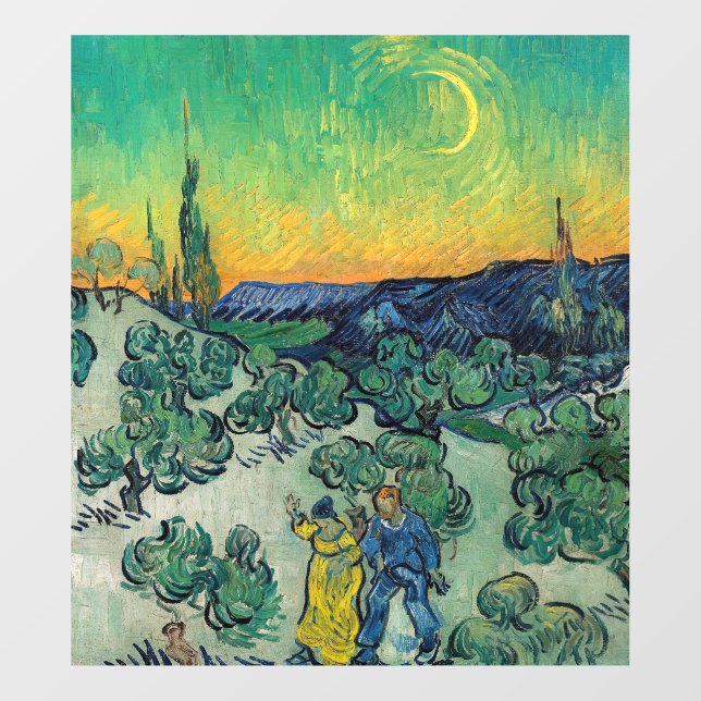 Vincent van Gogh - Moonlit Landscape with Couple Window Cling (Sheet)