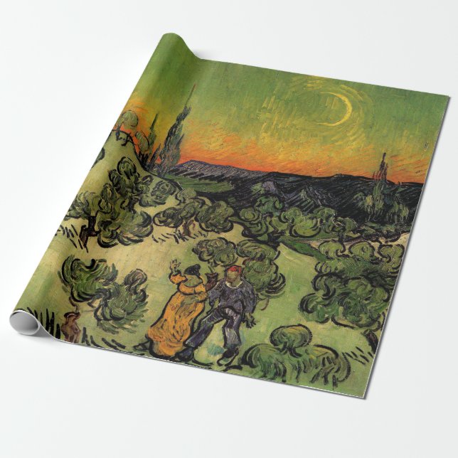 Vincent Van Gogh Moonlit Landscape Wrapping Paper (Unrolled)