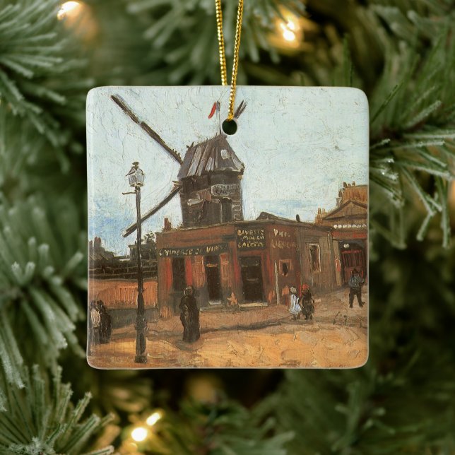 Vincent van Gogh - Moulin de la Galette, Windmill Ceramic Ornament (Tree)