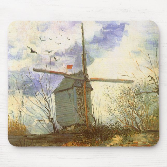 Vincent van Gogh - Moulin de la Galette, Windmill Mouse Pad (Front)