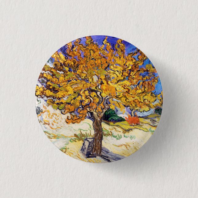 Vincent Van Gogh Mulberry Tree Fine Art 1 Inch Round Button (Front)