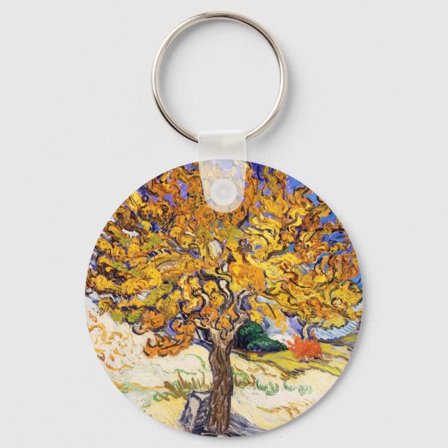 Vincent Van Gogh Mulberry Tree Fine Art Keychain (Front)