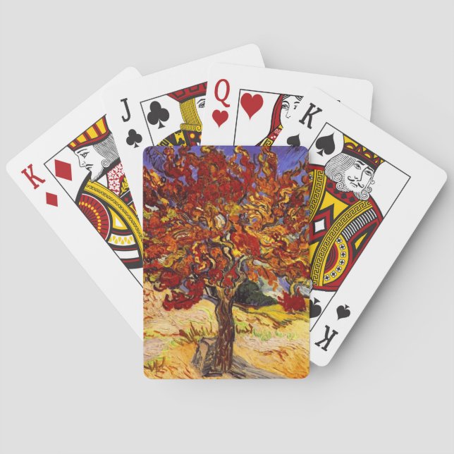 Vincent Van Gogh Mulberry Tree Fine Art Painting Playing Cards (Back)