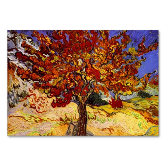 Vincent Van Gogh Mulberry Tree Fine Art Painting Table Number (Front)