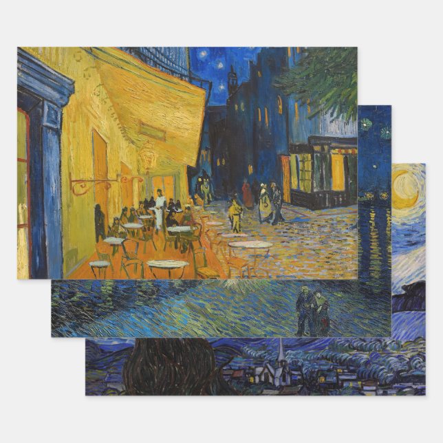 Vincent Van Gogh - Night Masterpieces Selection Wrapping Paper Sheet (Set)