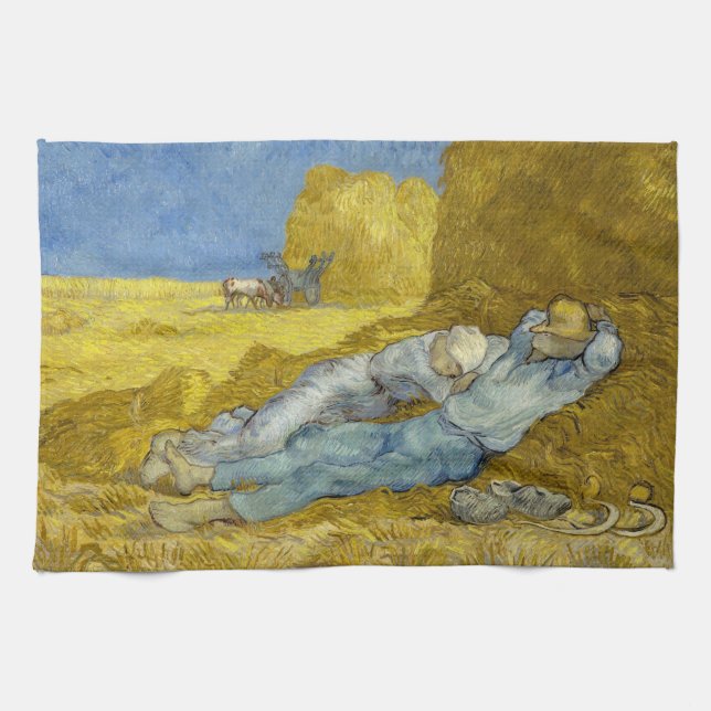 Vincent Van Gogh - Noon, Rest from work / Siesta Kitchen Towel (Horizontal)