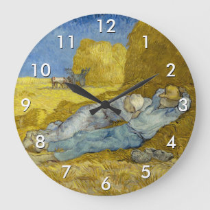 Vincent Van Gogh - Noon, Rest from work / Siesta Large Clock