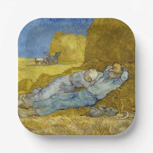 Vincent Van Gogh - Noon, Rest from work / Siesta Paper Plate (Front)