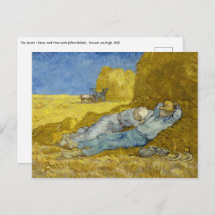 Vincent Van Gogh - Noon, Rest from work / Siesta Postcard