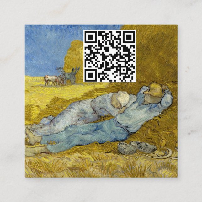 Vincent Van Gogh - Noon, Rest from work / Siesta Square Business Card (Front)