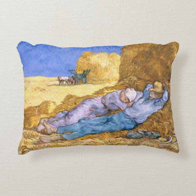 Vincent van Gogh | Noon, The Siesta, after Millet Accent Pillow (Front)