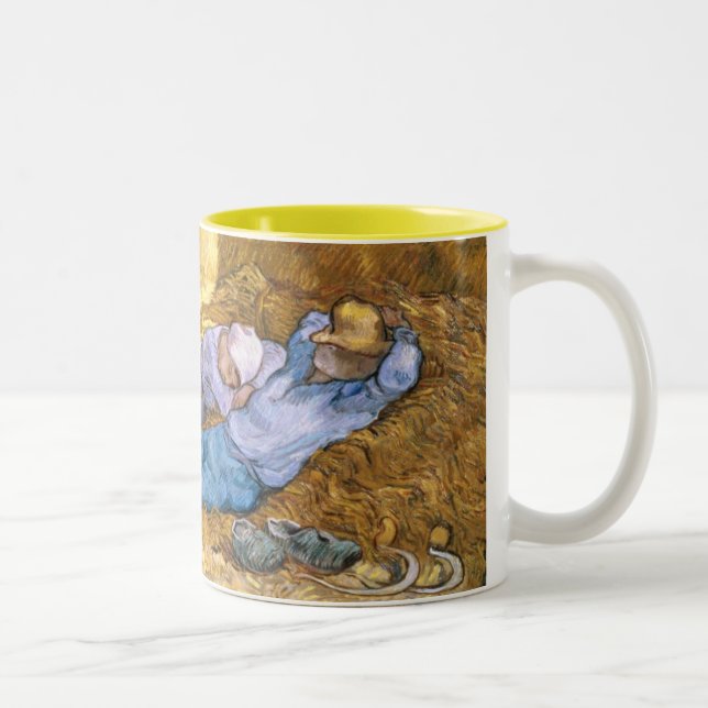 Vincent van Gogh | Noon, The Siesta, after Millet Two-Tone Coffee Mug (Right)