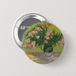 Vincent Van Gogh Oleander flower painting 2 Inch Round Button