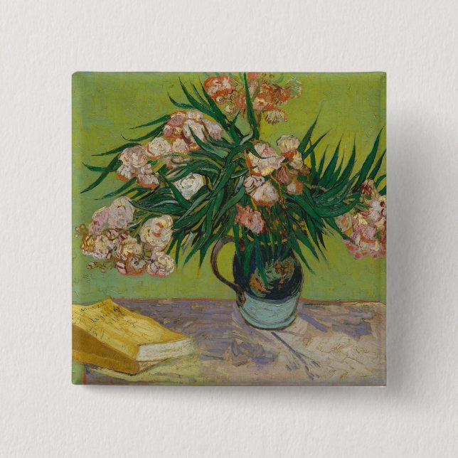 Vincent Van Gogh | Oleanders 2 Inch Square Button (Front)