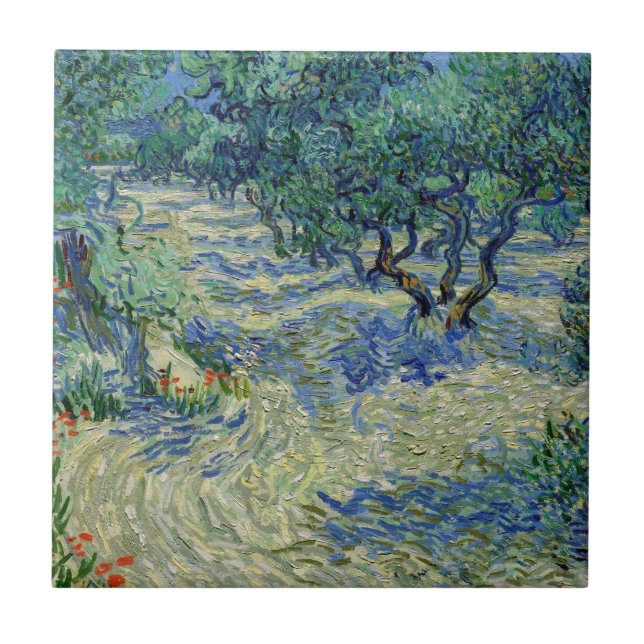 Vincent van Gogh - Olive Grove: Bright Blue Sky Tile (Front)