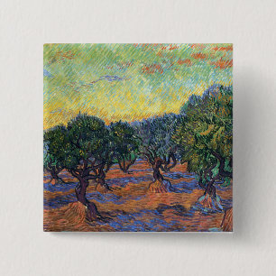 Vincent Van Gogh Olive Grove Impressionism Art 2 Inch Square Button