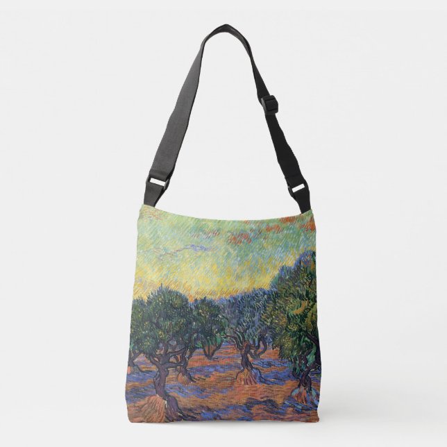 Vincent Van Gogh Olive Grove Impressionism Art Crossbody Bag (Front)