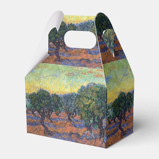 Vincent Van Gogh Olive Grove Impressionism Art Favor Box (Front Side)