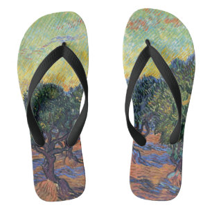 Vincent Van Gogh Olive Grove Impressionism Art Flip Flops